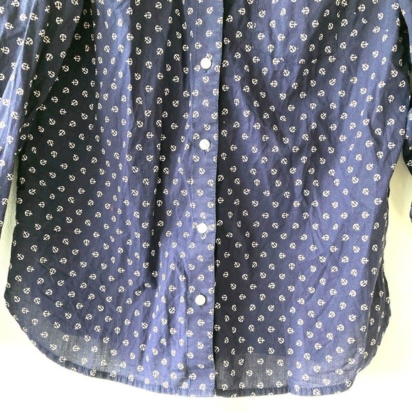 Tommy Hilfiger Women's Navy Long Sleeve Poker Dot Button Down Shirt Size Small - Picture 3 of 9